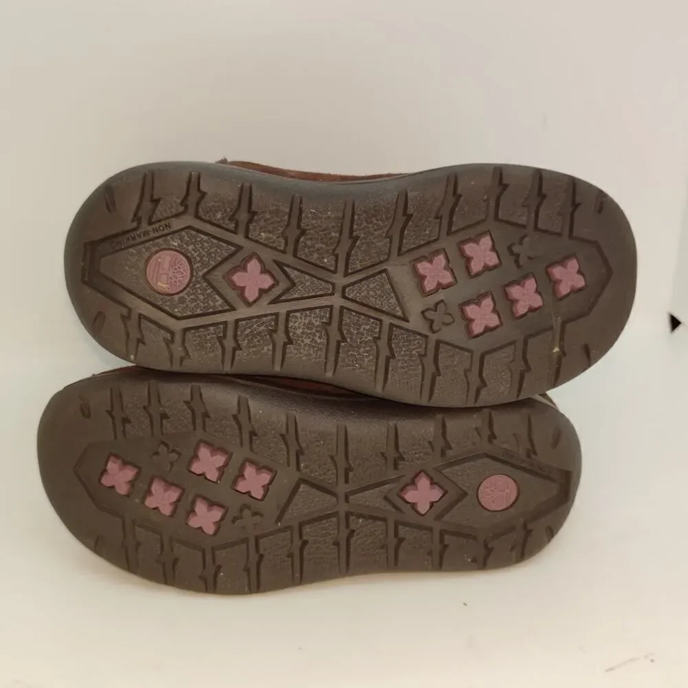 Timberland Toddler Girls Pre-owned Tall Zippered Dark Brown Suede Boots- sz. 9